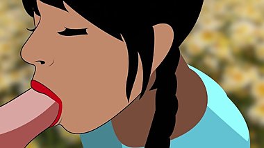 La bellissima Scarlett lo succhia in giardino