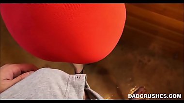 Blonde Teenager Step Daughter Tricks Step Dad Into Fucking Her On Kitchen Counter POV