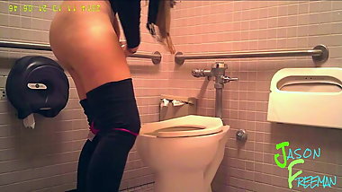 Sexy Blonde Teen Caught Wiping Herself on Hidden Camera