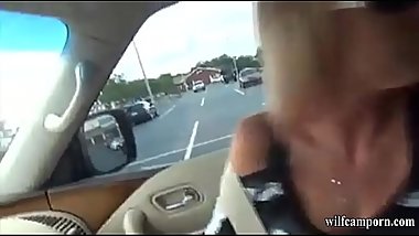 Hot amateur milf sucks off a random dude