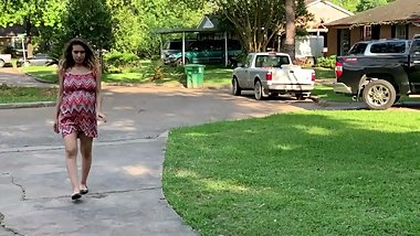 Jovencita embarazada sale a caminar ya mamar verga del vecino,diosaera