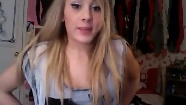 Cute Blonde Teen Flexing