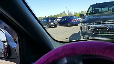 Playing with my pussy in busy walmart parking lot
