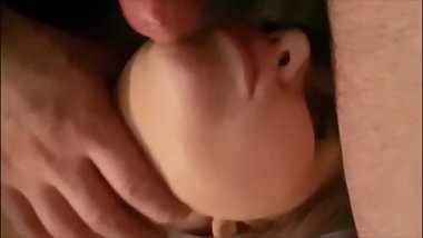 18yr old throat fucked in catsuit and rubs pussy getting huge load on face